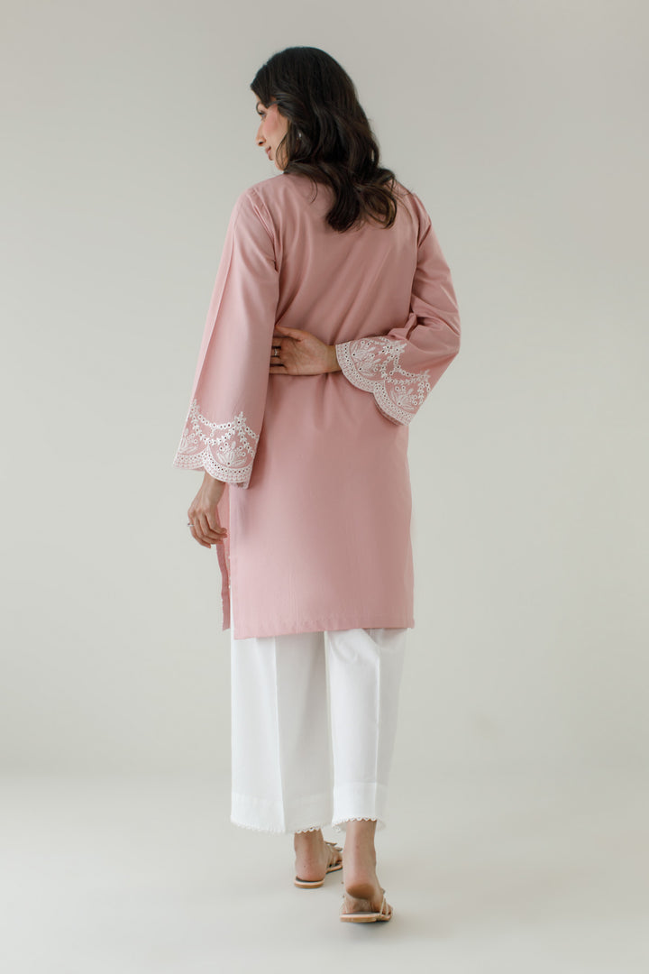 Dusty Pink Schiffli 2-Piece Contrast Set