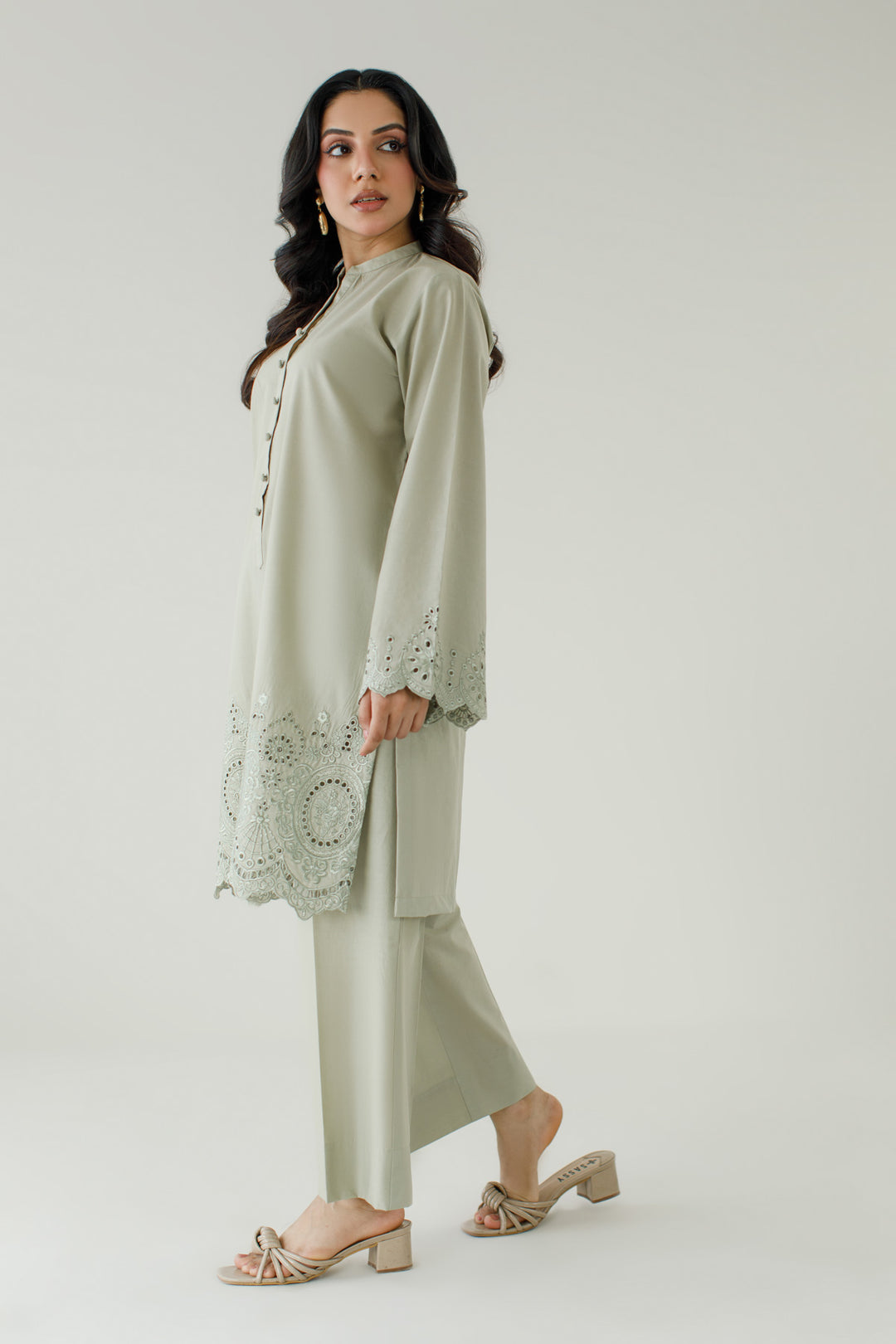 Sage Green Schiffli 2-Piece Set