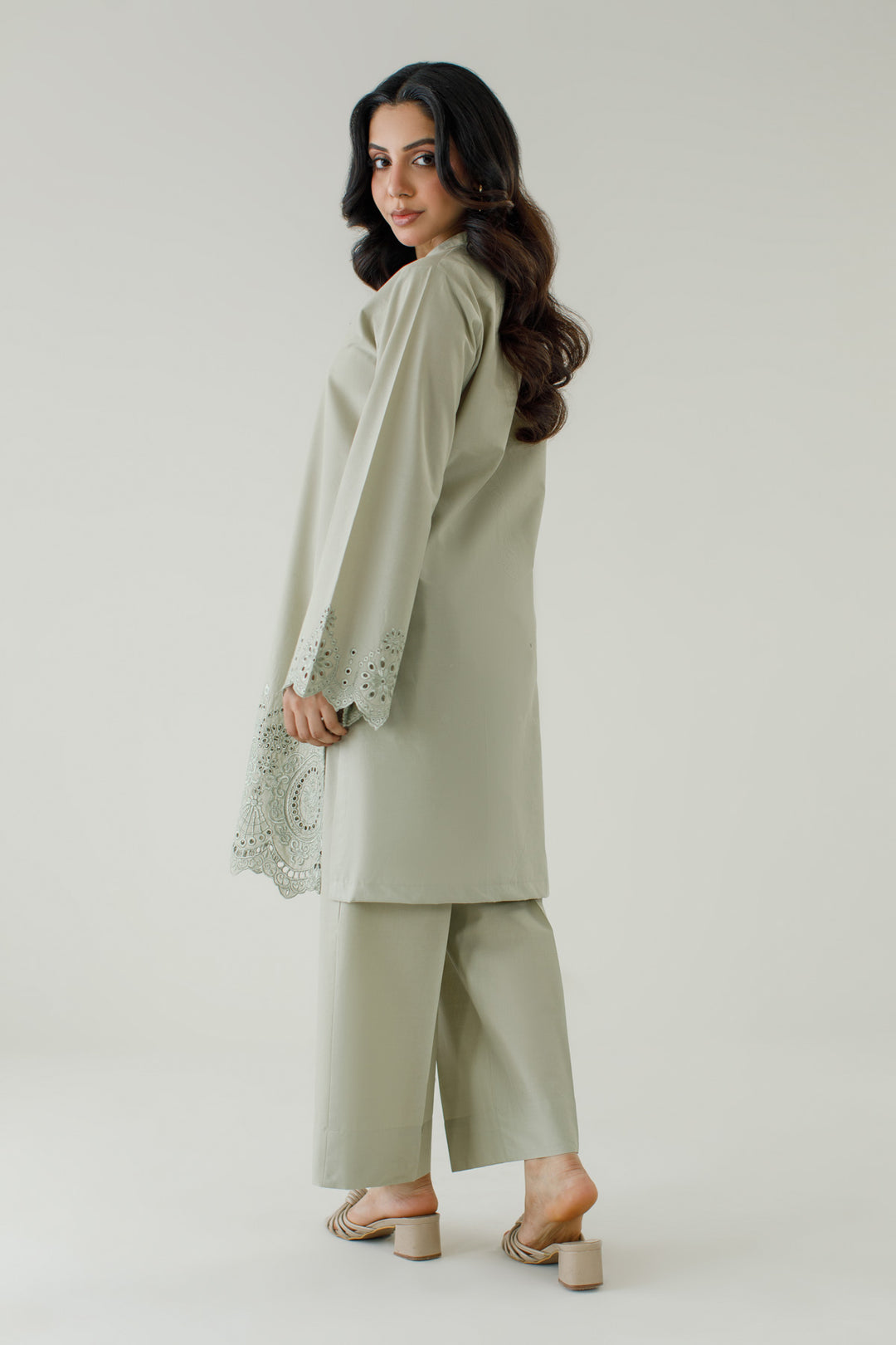 Sage Green Schiffli 2-Piece Set