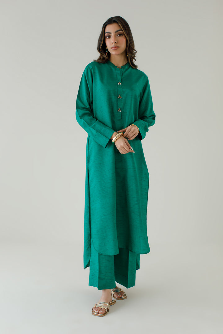Emerald Green Korean Silk 3-Piece Set