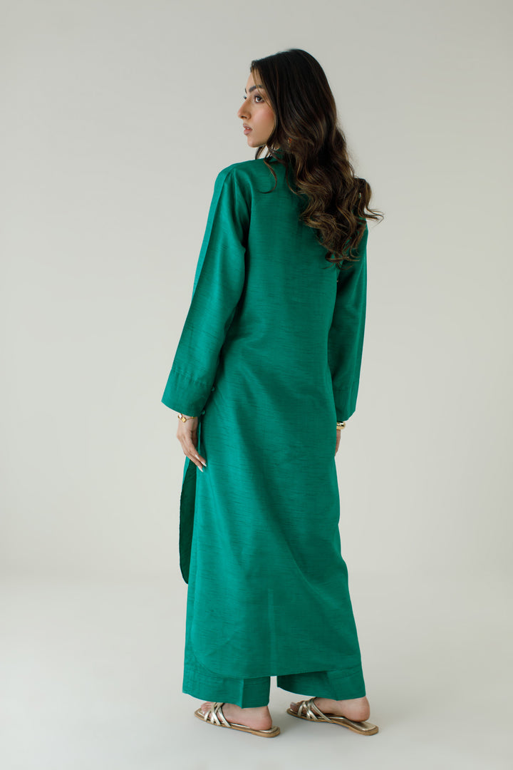 Emerald Green Korean Silk 3-Piece Set