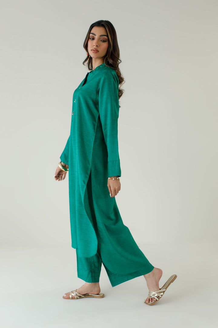 Emerald Green Korean Silk 3-Piece Set