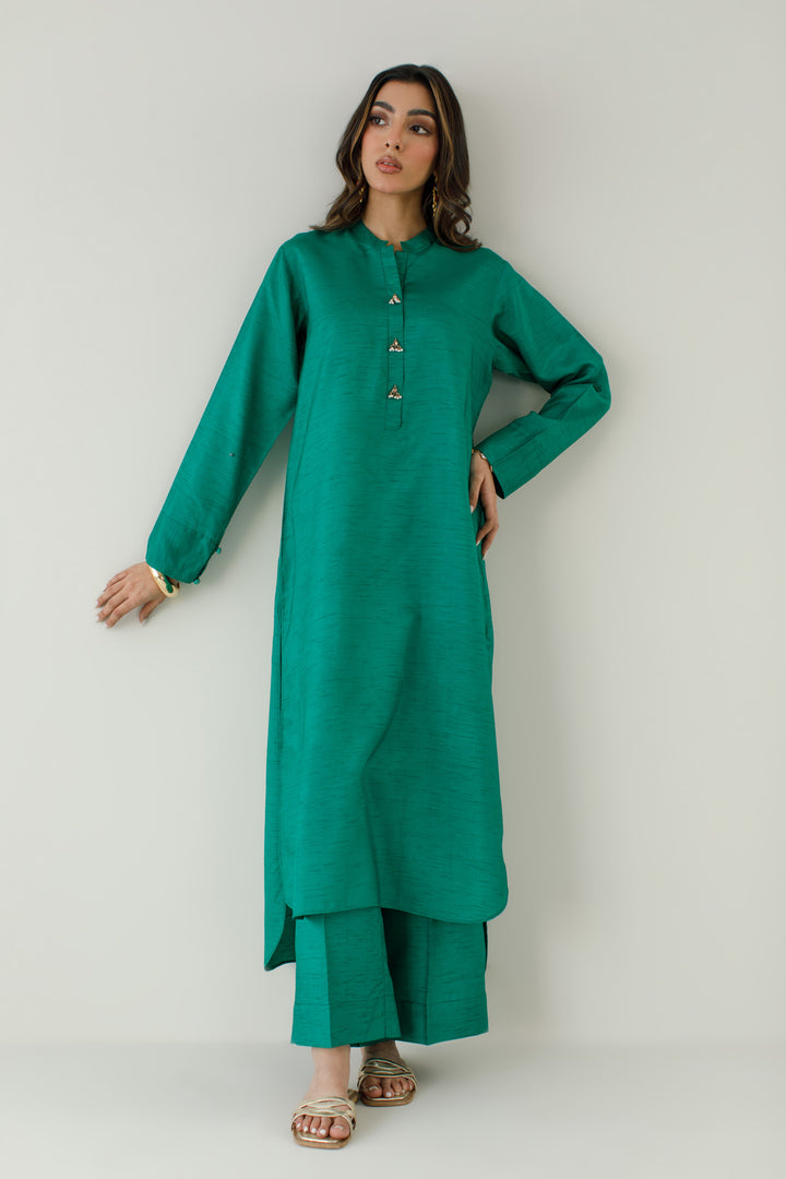 Emerald Green Korean Silk 3-Piece Set