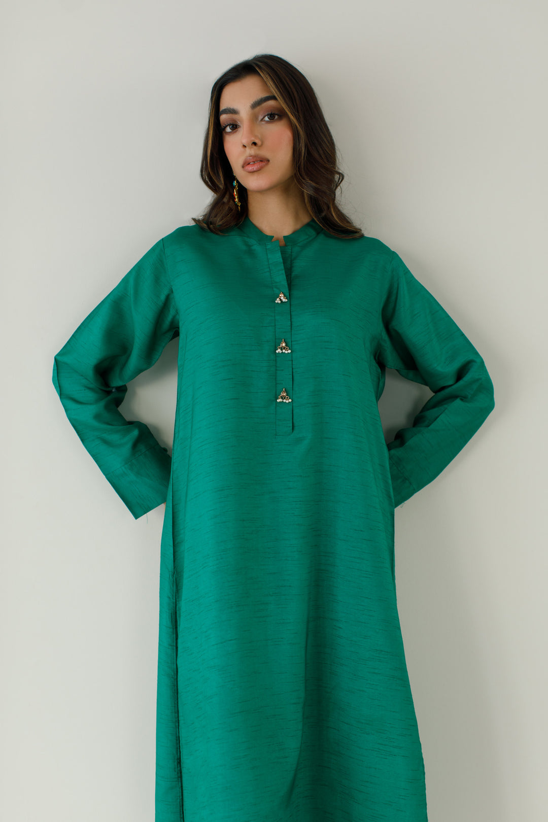 Emerald Green Korean Silk 3-Piece Set