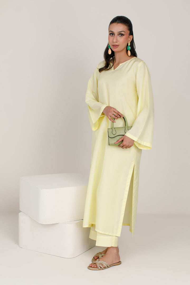 Butter Yellow Korean Silk 3-Piece Set