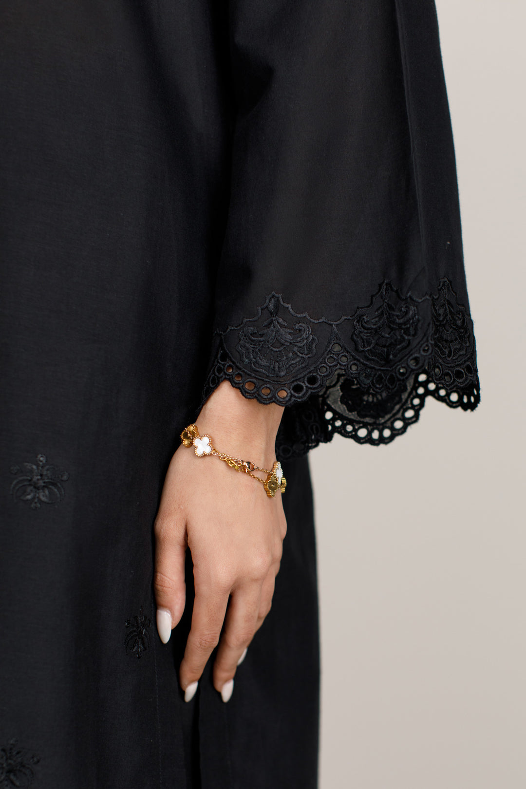 Midnight Black 2-Piece Schiffli Set