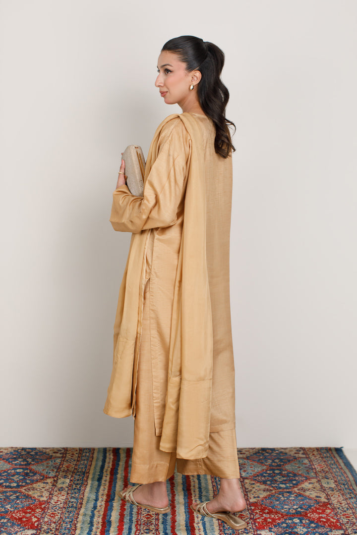 Champagne Korean Silk 3-Piece Set