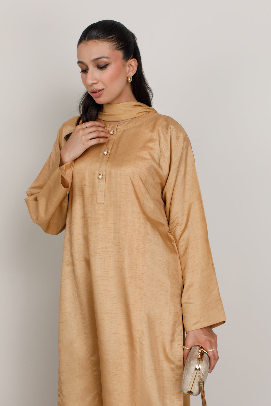 Champagne Korean Silk 3-Piece Set