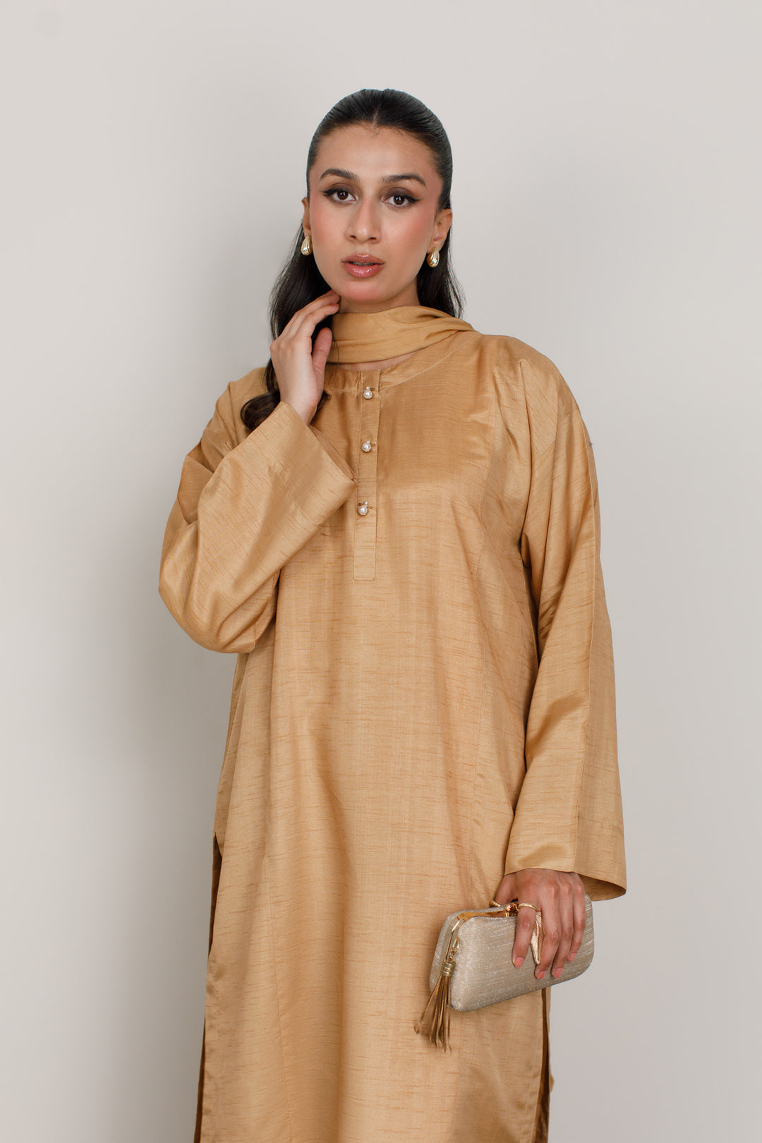 Champagne Korean Silk 3-Piece Set