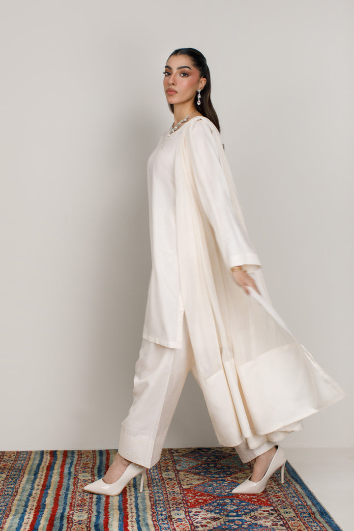 Ivory Korean Silk 3-Piece Set