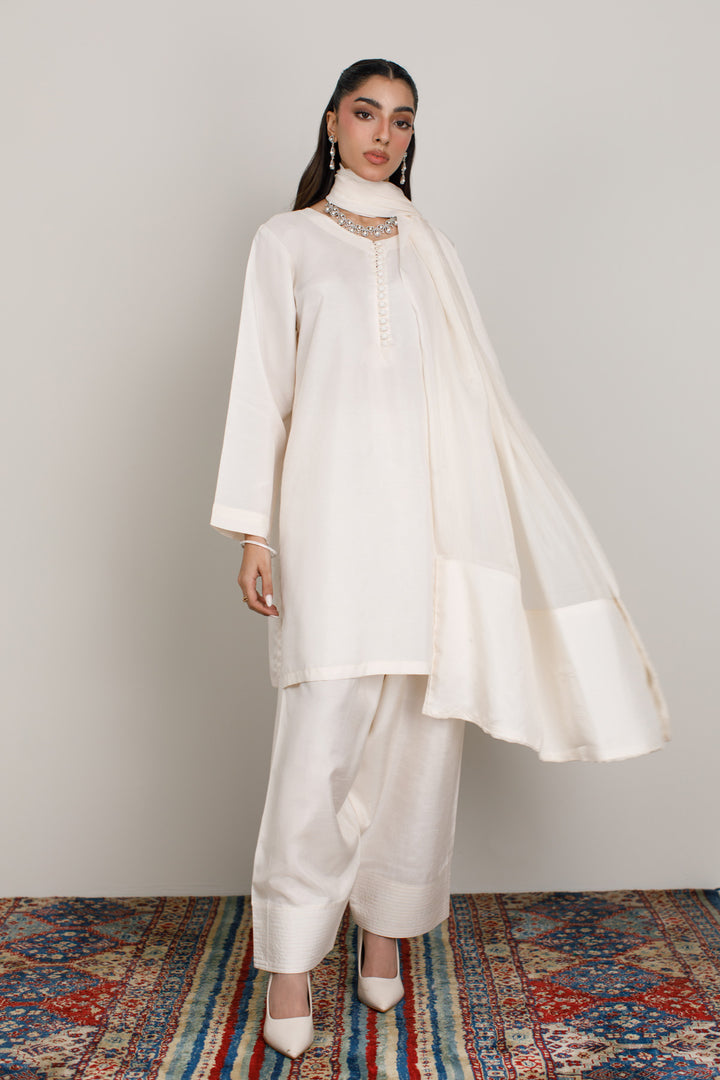 Ivory Korean Silk 3-Piece Set