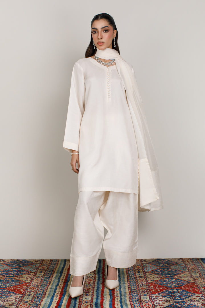 Ivory Korean Silk 3-Piece Set