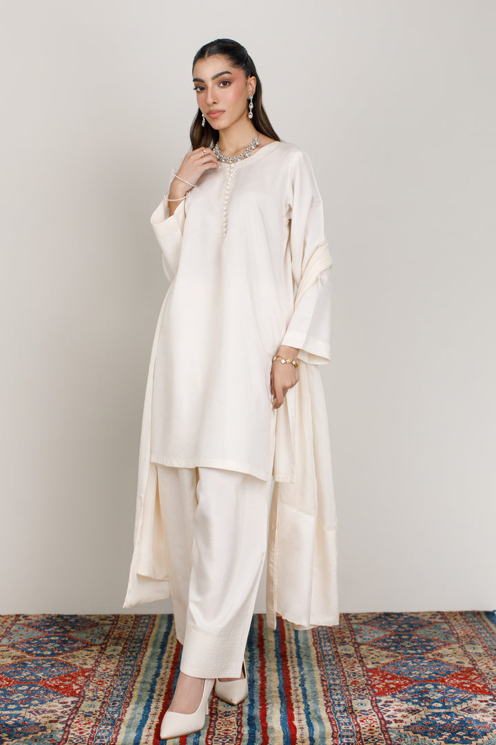 Ivory Korean Silk 3-Piece Set