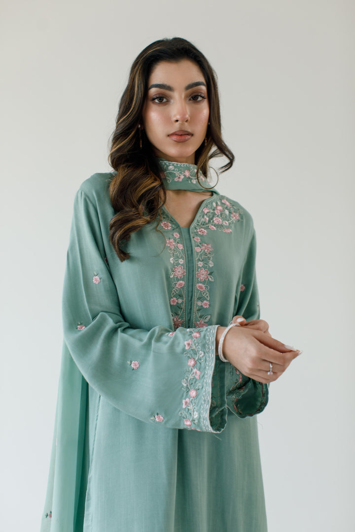 Mint Embroidered 3-Piece Set