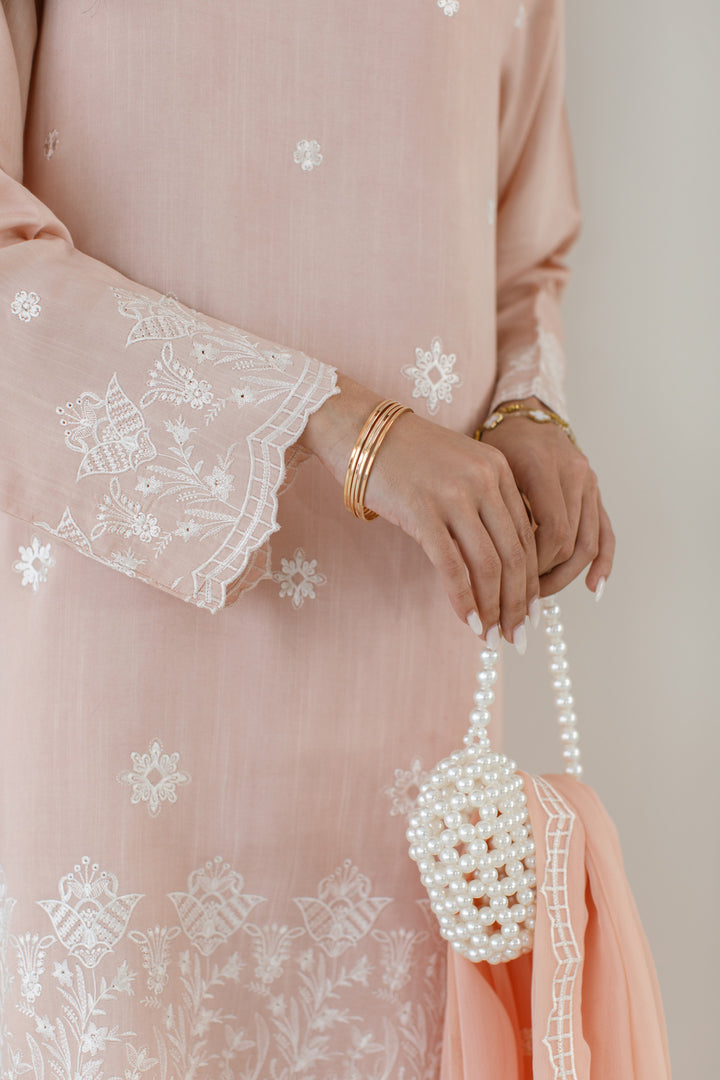 Peach Embroidered 3-Piece Set