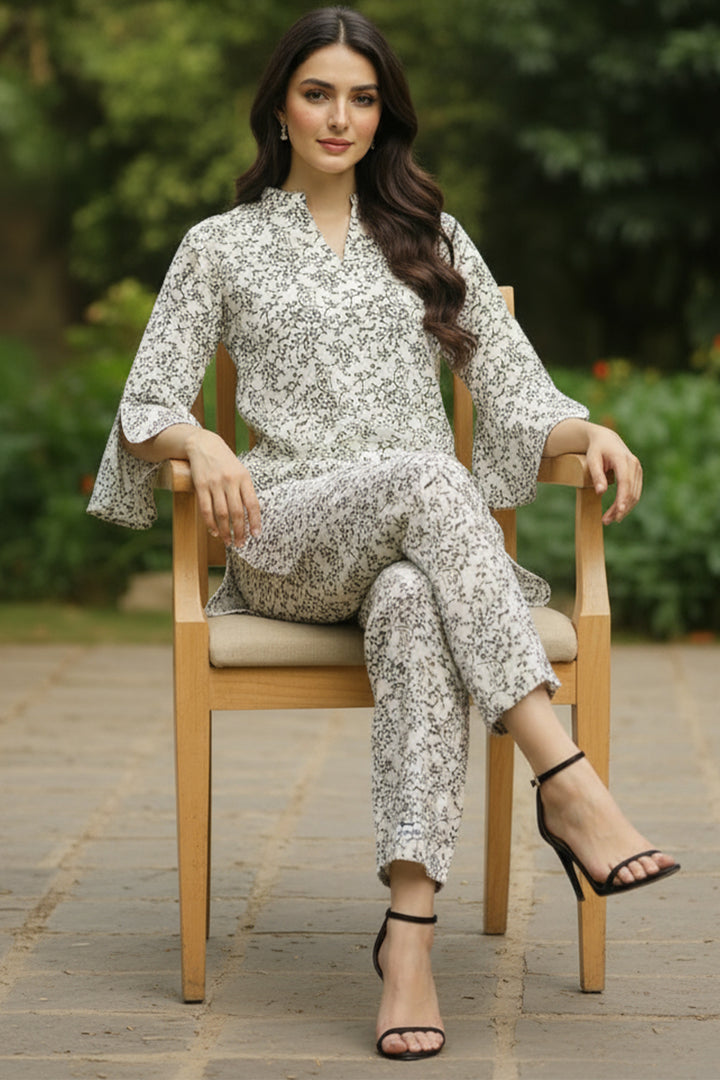 2 Piece Printed  Suit - 42