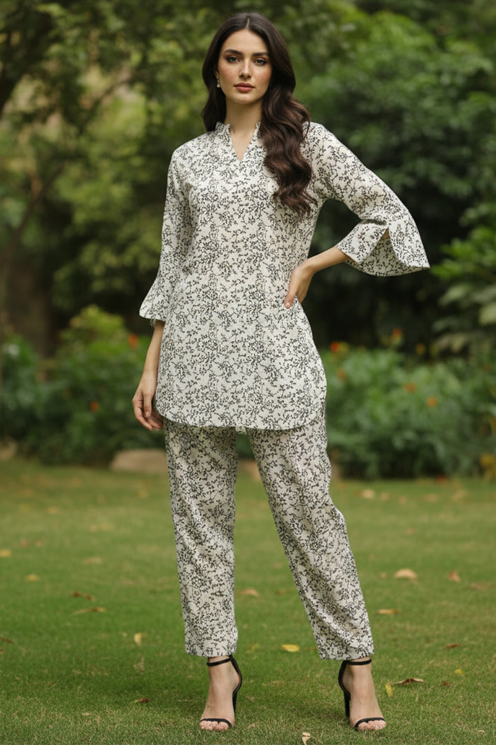 2 Piece Printed  Suit - 42