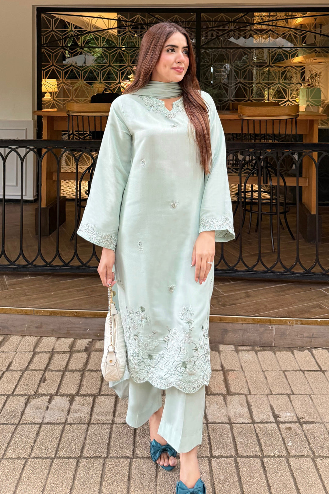 Mint Whisper Embroidered 3-Piece Set