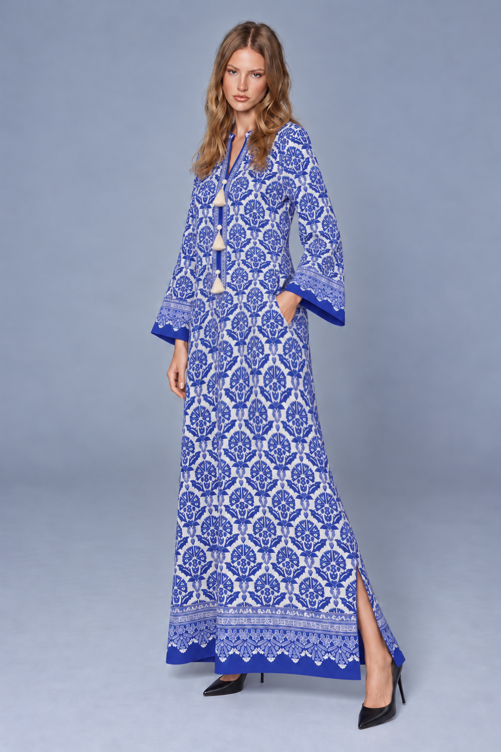 Ivory Blue Kaftan