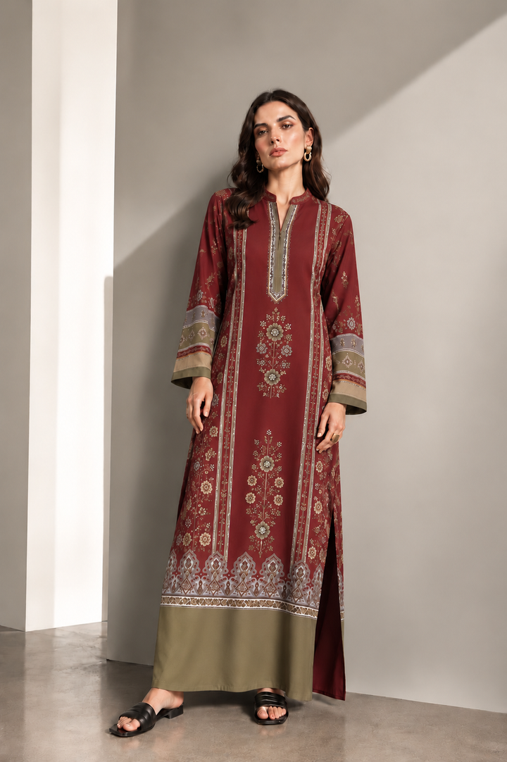Maroon Heritage Kaftan