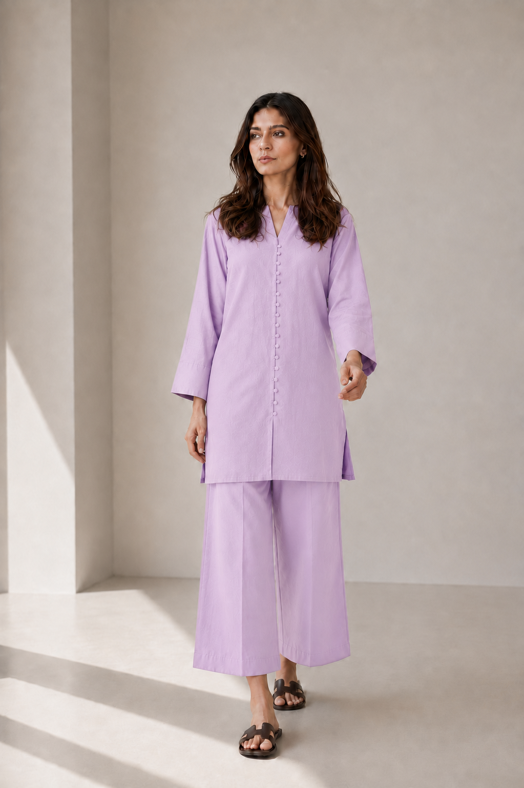 Solft Lilac Raw Silk Co-ord Set