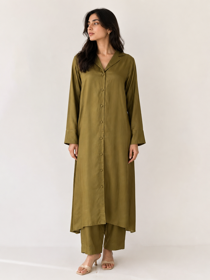 Basil Raw Silk 2 Piece Set