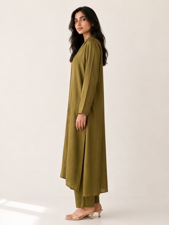 Basil Raw Silk 2 Piece Set
