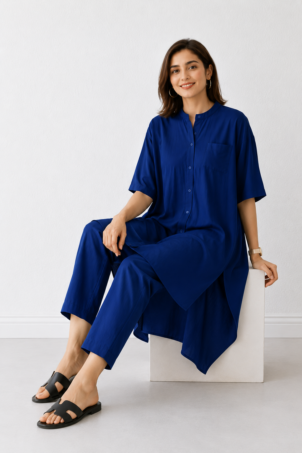 Sapphire Blue High Low Co-ord