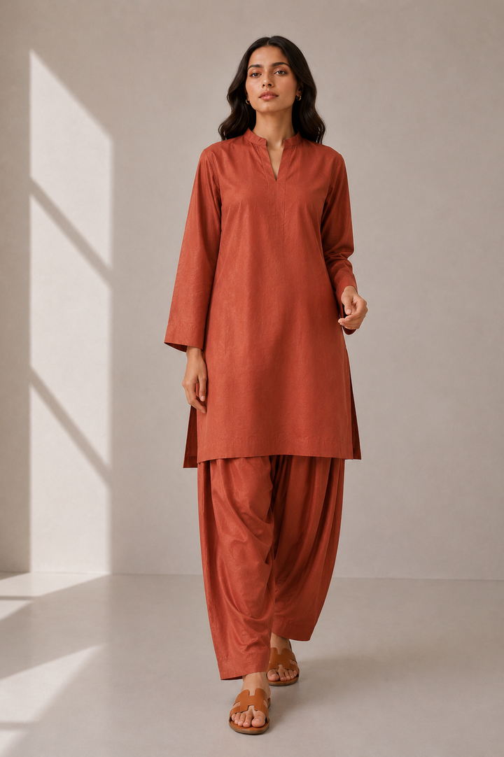 Rust Raw Silk 2 pcs -02