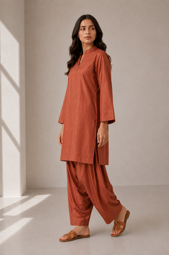 Rust Raw Silk 2 pcs -02