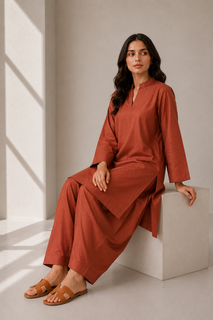 Rust Raw Silk 2 pcs -02