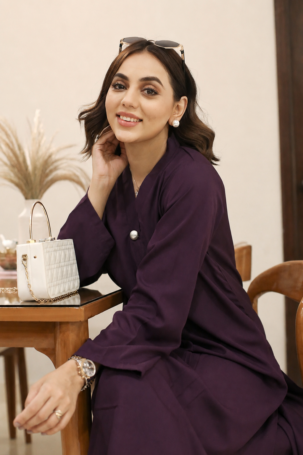 Purple crepe Suit - 03