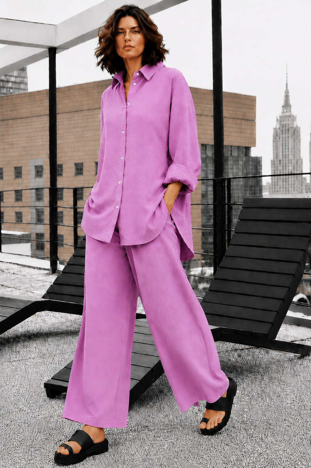 Lavender Buttoned Co-0rd Set