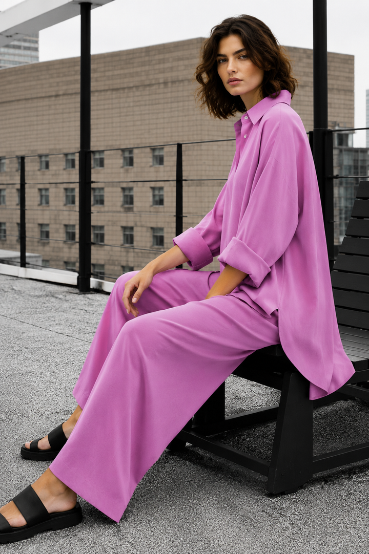 Lavender Buttoned Co-0rd Set