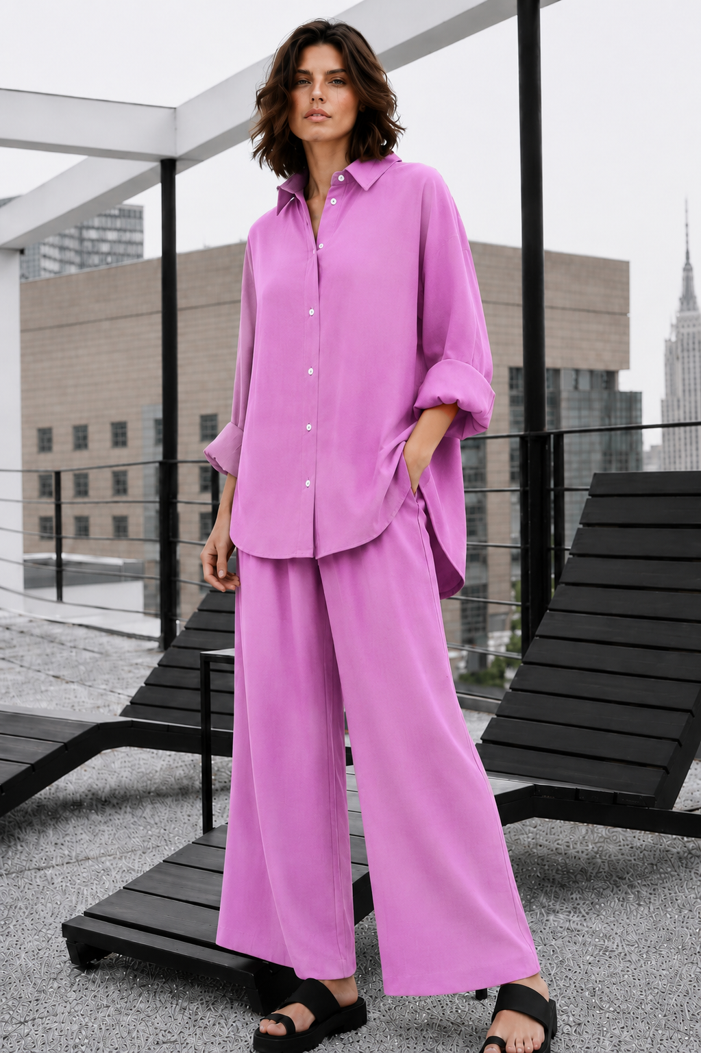 Lavender Buttoned Co-0rd Set
