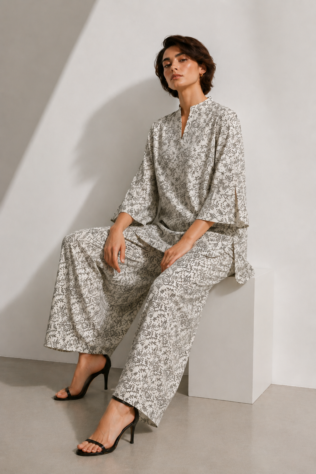 2 Piece Printed  Suit - 42