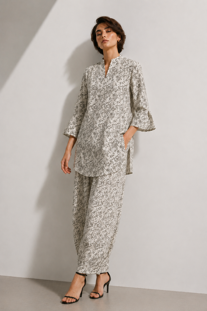 2 Piece Printed  Suit - 42