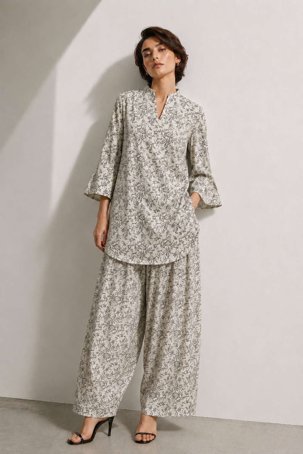 2 Piece Printed  Suit - 42