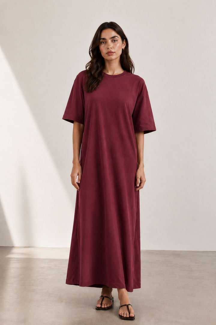BURGUNDY OVERSIZED DRESS