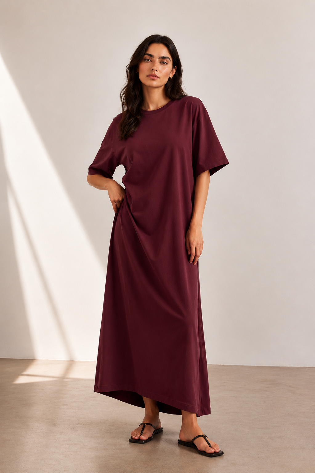 BURGUNDY OVERSIZED DRESS