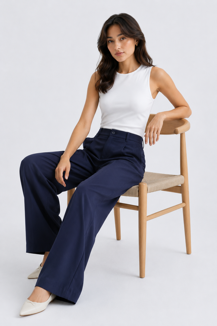 SLEEVELESS CREW NECK TOP