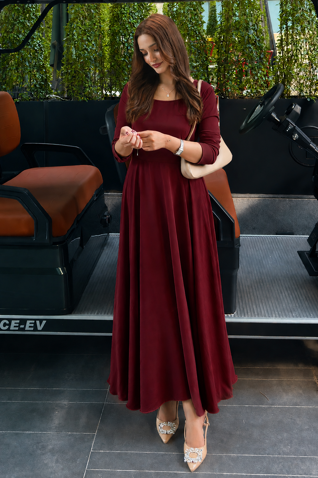 Maroon Maxi Dress