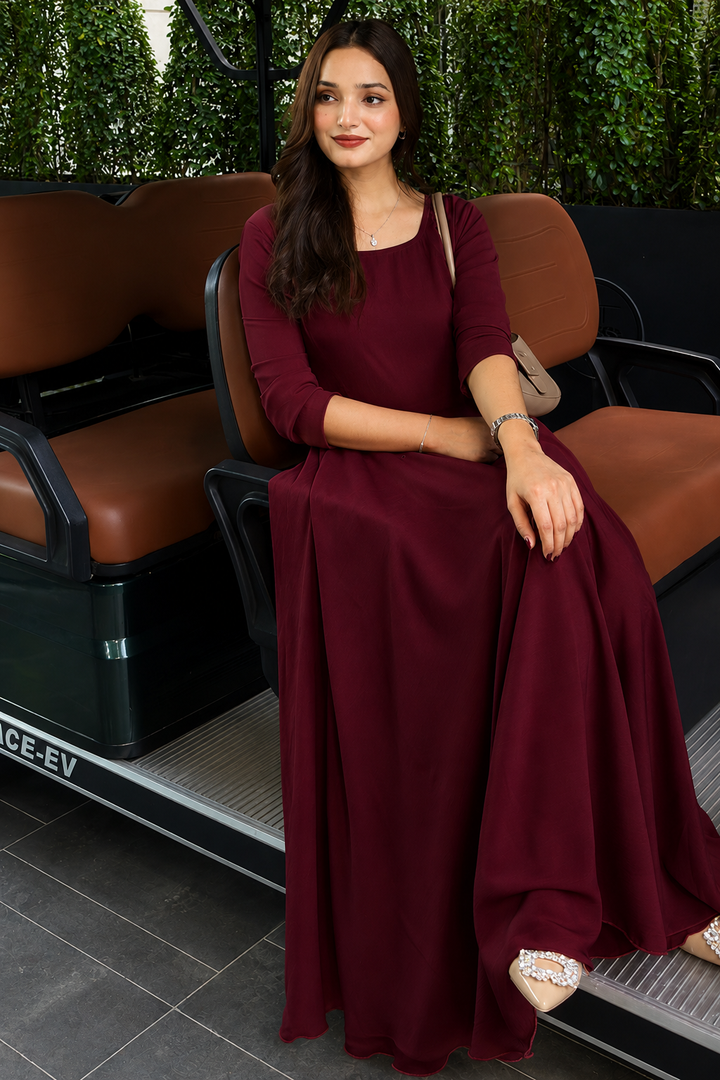 Maroon Maxi Dress