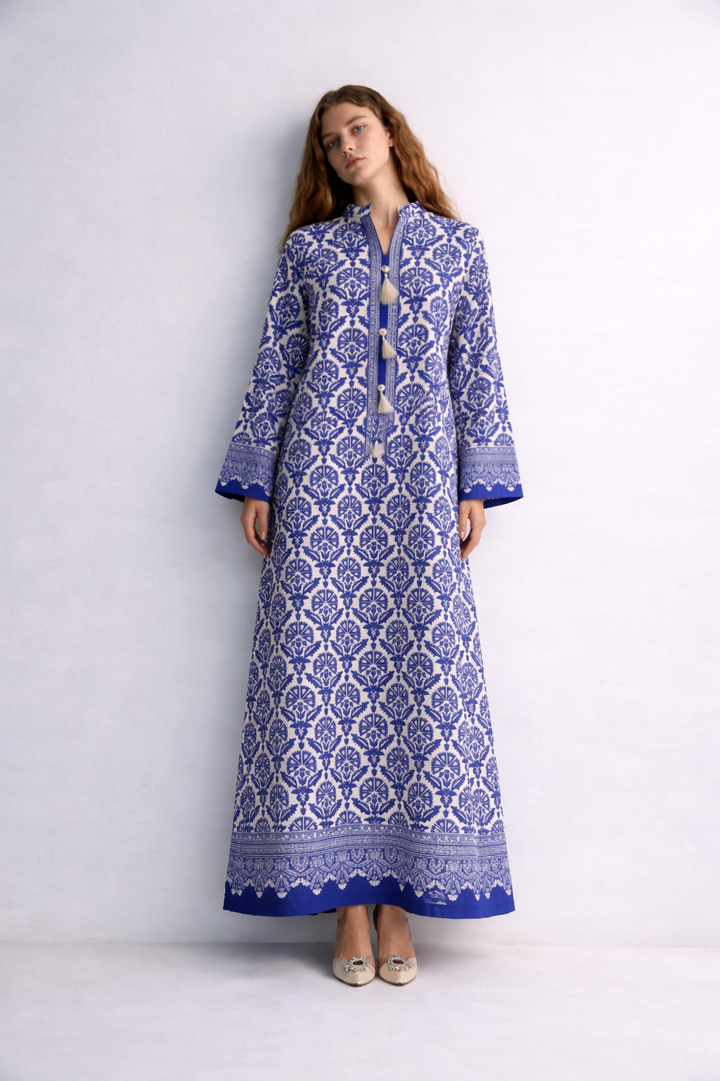 Ivory Blue Kaftan