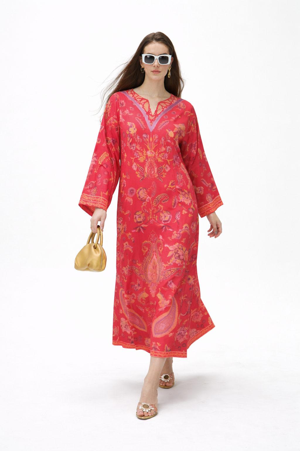 Scarlet Bloom Kaftan