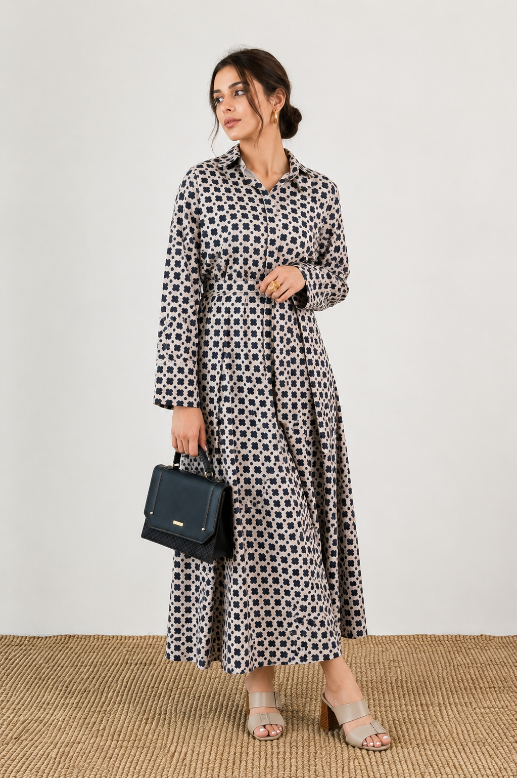 Monochrome Grid Dress