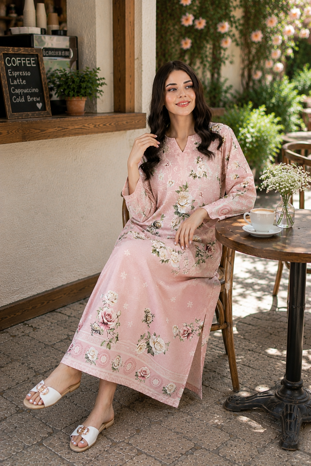 Floral Blush Kaftan - 01