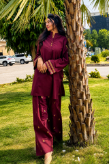 Maroon Embroidered 2 - Piece Set