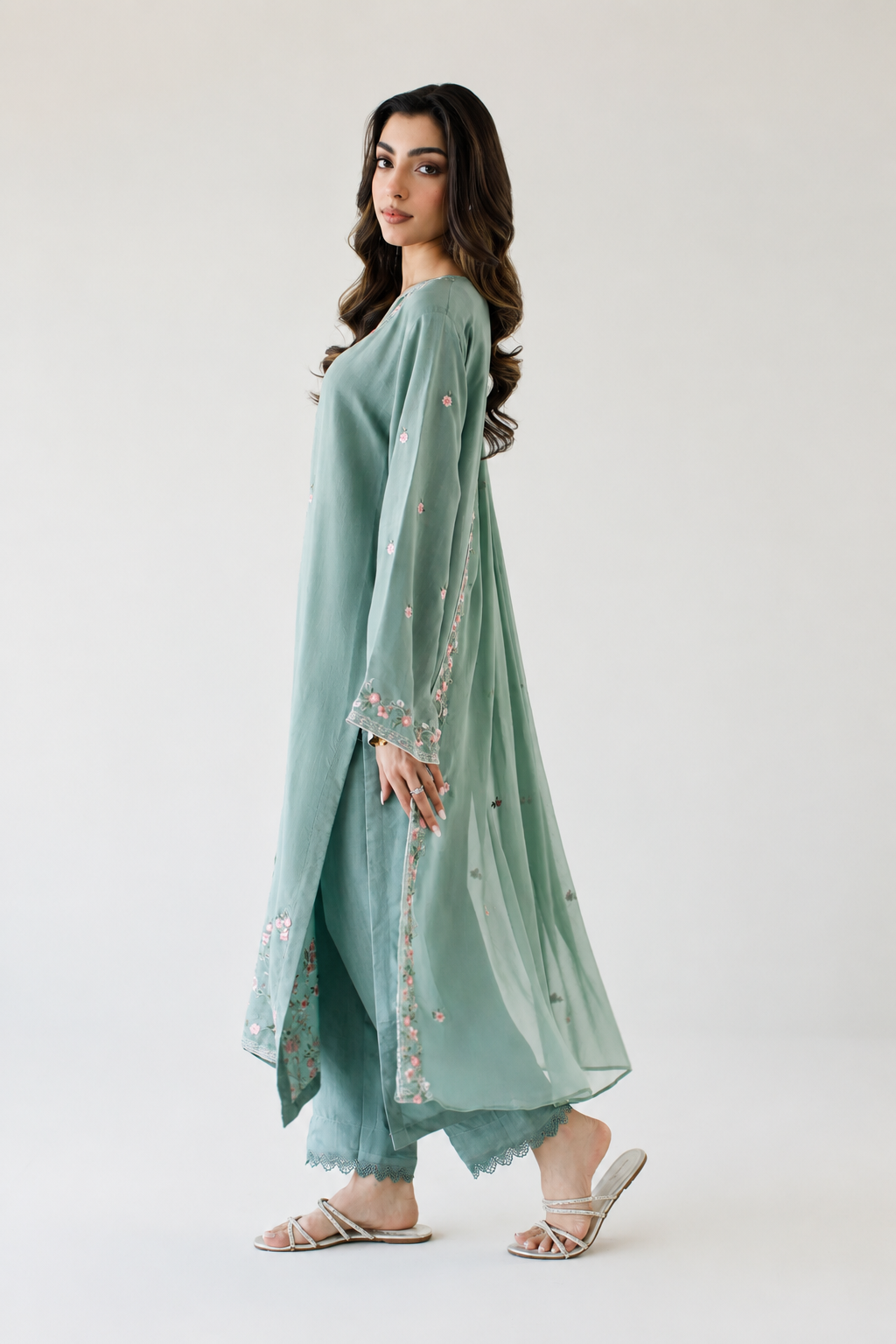 Mint Embroidered 3-Piece Set