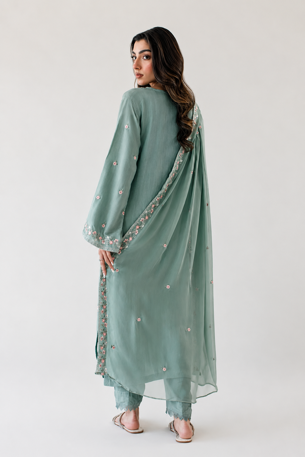 Mint Embroidered 3-Piece Set